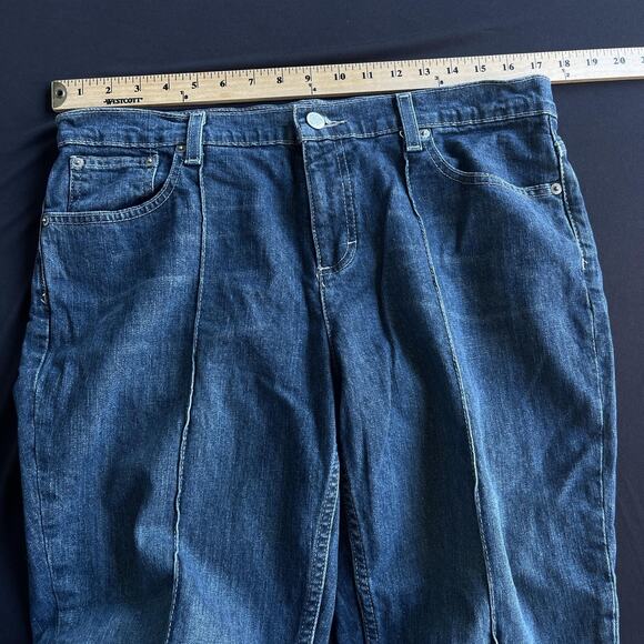 Calvin Klein Jeans Womens 12 Blue Cuffed Cropped Jean Faded Wash WG24D20 Stretch - Picture 9 of 13